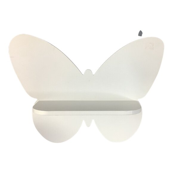 White Wooden Butterfly Wall Shelf Set Of 2 For Nursery Room Or Kids Decor Displa - Picture 3 of 15